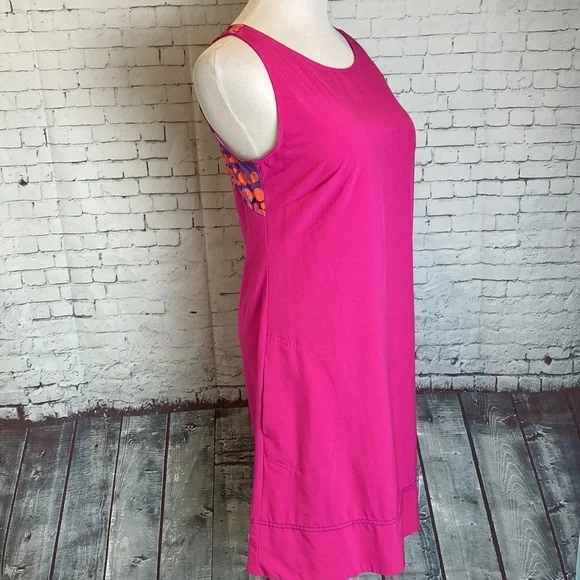 TITLE NINE PINK DAY TRIP SLEEVELESS DRESS COLOR BLOCK CIRCLES BACK Granola Girl